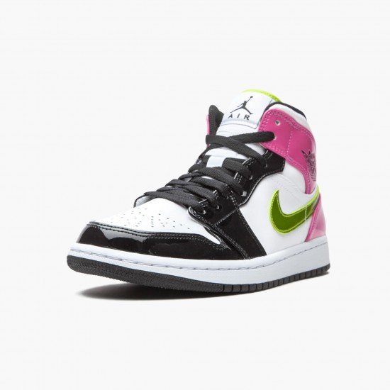 Nike Jordan 1 Mid White Black Cyber Pink CZ9834-100 Joggesko