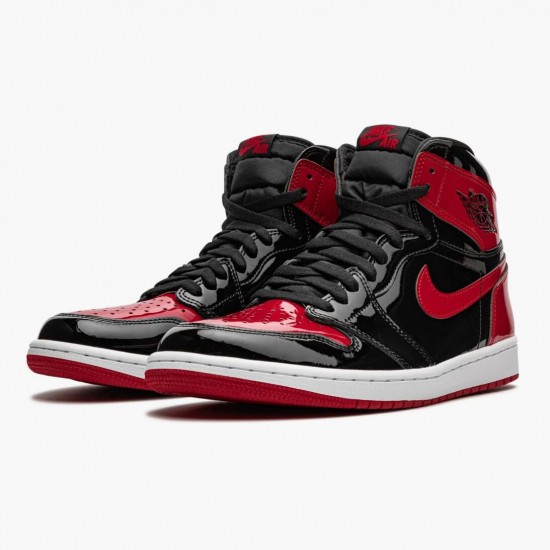 Nike Jordan 1 Retro High OG Patent Bred Red 555088-063 Joggesko