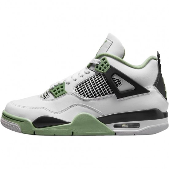 Nike Jordan 4 Retro White Oil Green Dark Ash AQ9129-103 Joggesko