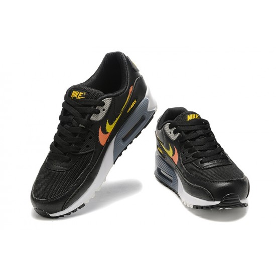 Herre Air Max 90 Svart Gul and Oransje Joggesko