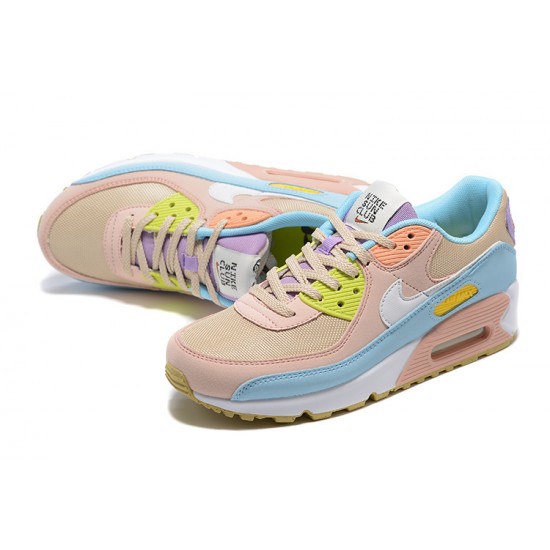 Dame Air Max 90 Rosa Blå DJ9997-100 Joggesko