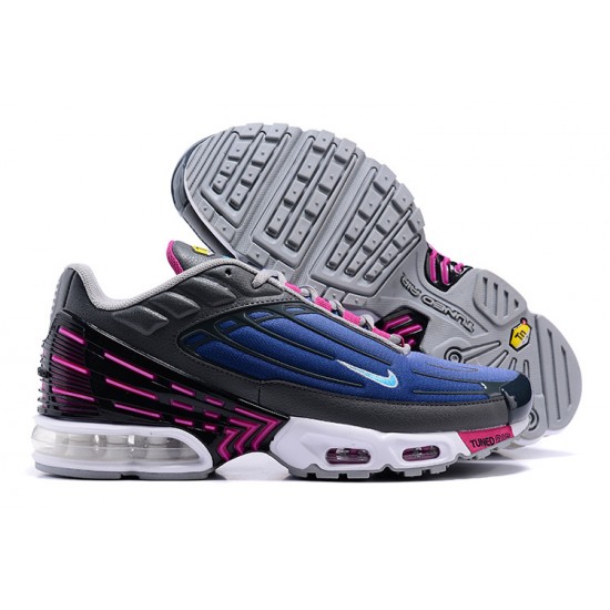 Herre Air Max Plus 3 Grå Blå and Lilla Joggesko