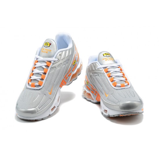 Herre Air Max Plus 3 Grå Oransje and Sølv Joggesko