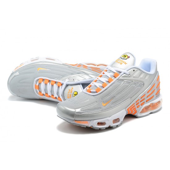 Herre Air Max Plus 3 Grå Oransje and Sølv Joggesko