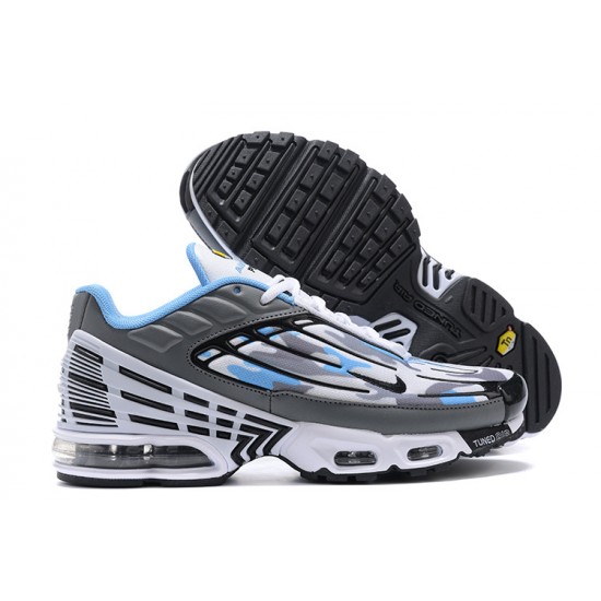 Herre Air Max Plus 3 Hvit Blå and Grå Joggesko