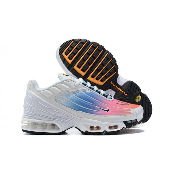 Herre Air Max Plus 3 Hvit Blå and Rosa Joggesko