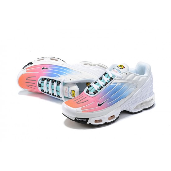 Herre Air Max Plus 3 Hvit Blå and Rosa Joggesko