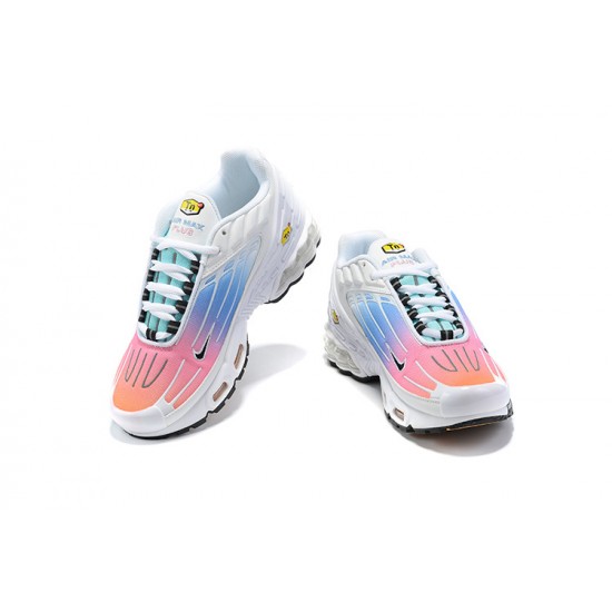 Herre Air Max Plus 3 Hvit Blå and Rosa Joggesko