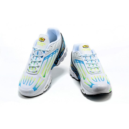 Herre Air Max Plus 3 Hvit Blå and Gul DV7138-100 Joggesko