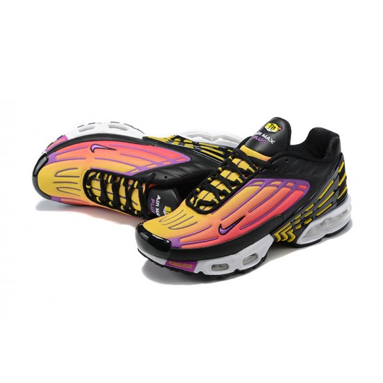 Dame/Herre Air Max Plus 3 Svart Gul and Lilla CJ9684-003  Joggesko