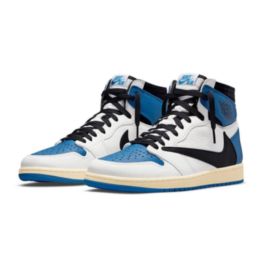 Nike Jordan 1 High SP Fragment Design x Travis Scott Blue blå DH3227 105 Menn Dame