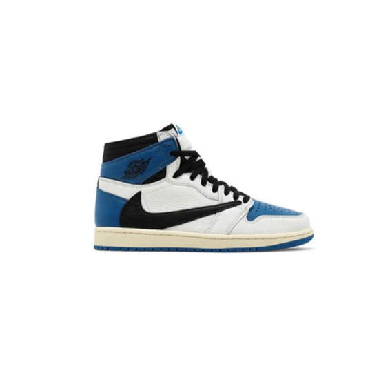 Nike Jordan 1 High SP Fragment Design x Travis Scott Blue blå DH3227 105 Menn Dame