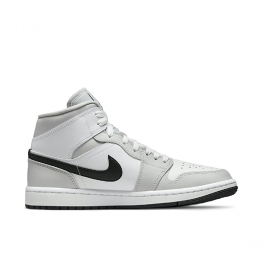 Nike Jordan 1 Mid Grey Fog (W) White hvit BQ6472 015 Menn Dame