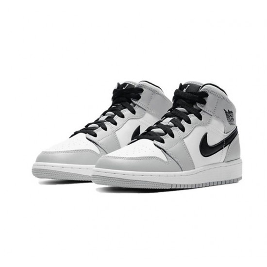 Nike Jordan 1 Mid Light Smoke Gray Gray 554724 092 Menn Dame