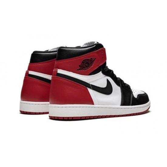 Nike Jordan 1 High OG “Black Toe WHITE hvit 555088 125 Menn Dame