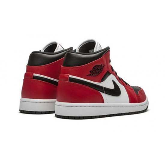 Nike Jordan 1 Mid Chicago Black Toe BLACK svart 554724 069 Menn Dame