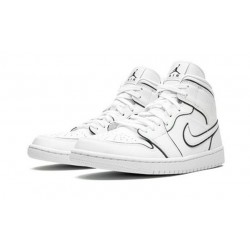 Nike Jordan 1 Mid Iridescent Reflective White hvit CK6587 100 Menn Dame