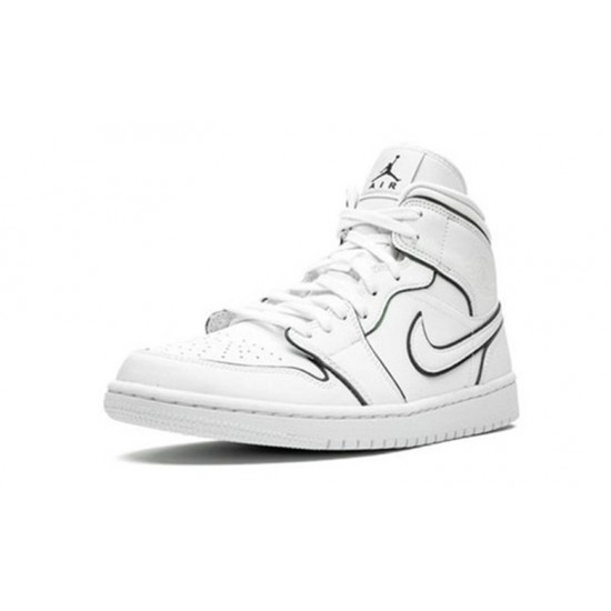 Nike Jordan 1 Mid Iridescent Reflective White hvit CK6587 100 Menn Dame