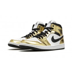 Nike Jordan 1 Mid Metallic Gold gull DC1419 700 Menn Dame