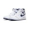 Nike Jordan 1 High Metallic Navy WHITE hvit 555088 106 Menn Dame