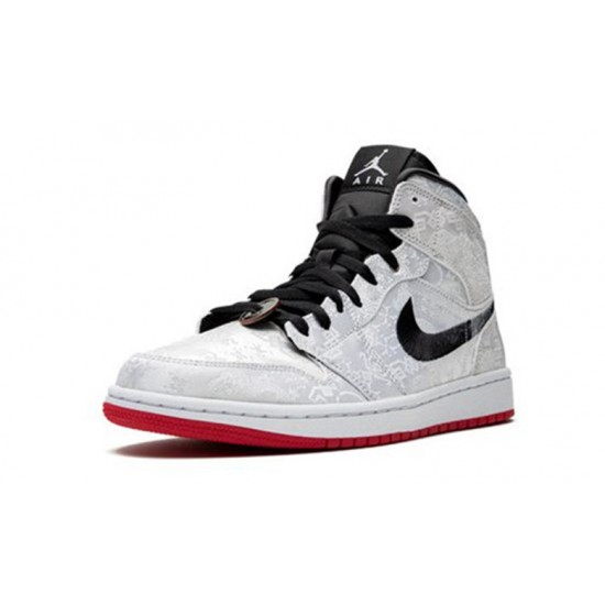 Nike Jordan 1 Mid X CLOT White SILVER Silver CU2804 100 Menn Dame