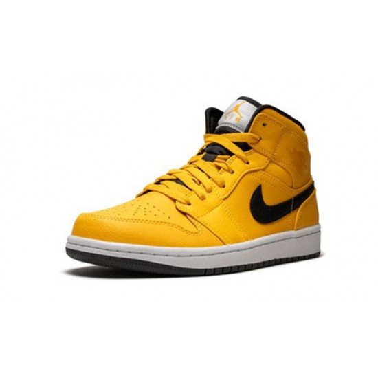 Nike Jordan 1 Mid Taxi Yel UNIVERSITY GOLD gull 554724 700 Menn Dame