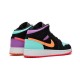 Nike Jordan 1 Mid Candy Black svart 554725-083 Menn Dame