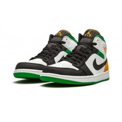 Nike Jordan 1 Mid Oakland WHITE hvit 852542 101 Menn Dame