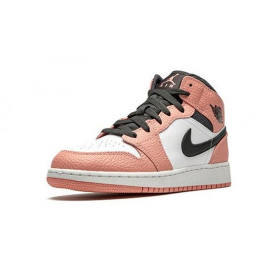 Nike Jordan 1 Mid Pink Quartz rosa Quartz 555112 603 Menn Dame