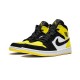 Nike Jordan 1 Mid Yel Toe BLACK svart 852542 071 Menn Dame