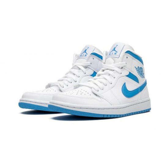 Nike Jordan 1 Mid Sail Light Blue UNIVERSITY BLUE blå BQ6472 114 Menn Dame