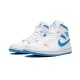 Nike Jordan 1 Mid Sail Light Blue UNIVERSITY BLUE blå BQ6472 114 Menn Dame