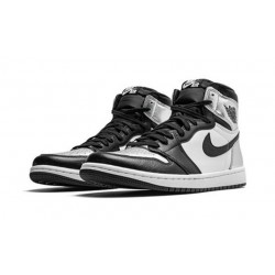 Nike Jordan 1 High Silver Toe BLACK svart CD0461 001 Menn Dame