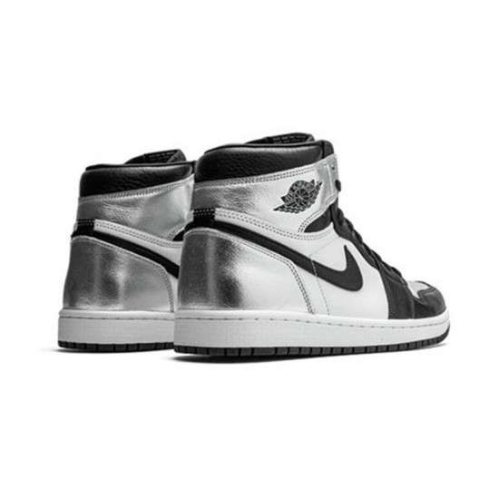 Nike Jordan 1 High Silver Toe BLACK svart CD0461 001 Menn Dame