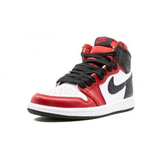 Nike Jordan 1 High Snake Chicago Satin GYM RED rød CU0449 601 Menn Dame