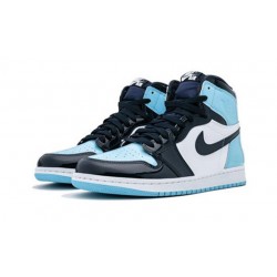 Nike Jordan 1 High UNC Patent Leather OBSIDIAN blå CD0461 401 Menn Dame