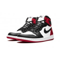 Nike Jordan 1 High OG “Black Toe WHITE hvit 555088 125 Menn Dame