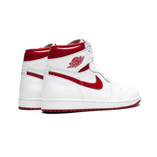 Nike Jordan 1 High Metallic Red WHITE hvit 555088 103 Menn Dame