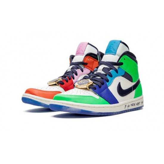 Nike Jordan 1 Mid Fearless WHITE hvit CQ7629 100 Menn Dame