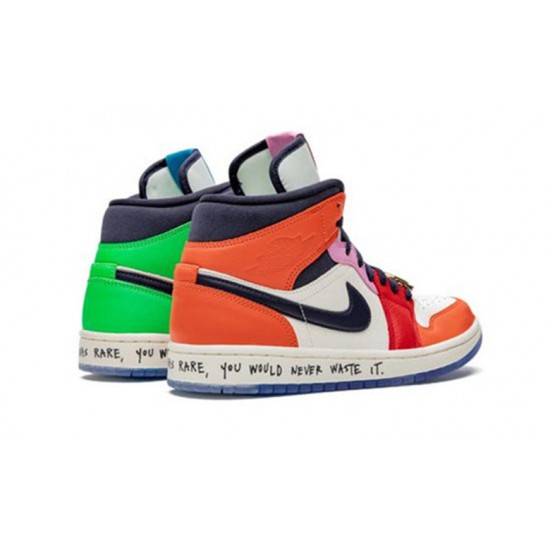 Nike Jordan 1 Mid Fearless WHITE hvit CQ7629 100 Menn Dame