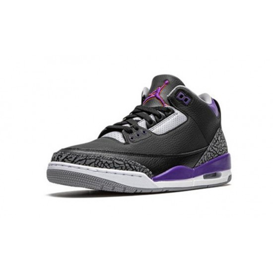 Nike Jordan 3 Court Purple Black Cement BLACK svart CT8532 050 Menn Dame