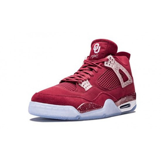 Nike Jordan 4 Retro Oklahoma Sooners Team Crimson AJ4 904282 Menn Dame