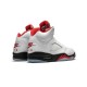 Nike Jordan 5 Fire Red TRUE WHITE hvit DA1911 102 Menn Dame