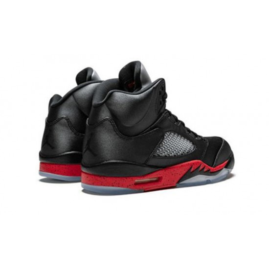 Nike Jordan 5 Satin Bred NOIR Noir 136027 006 Menn Dame