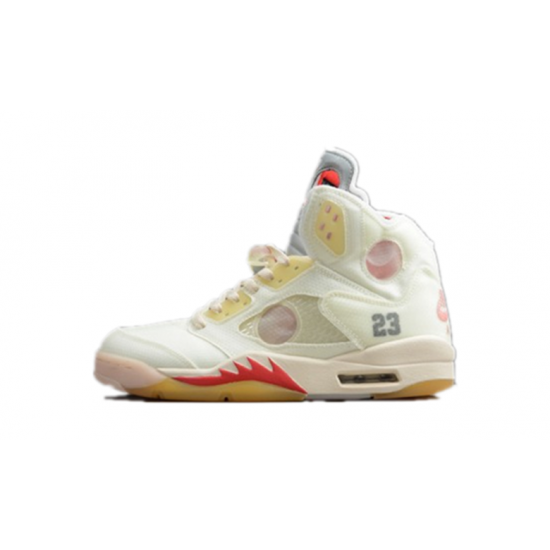 Nike Jordan 5 White Sail svart CT8480-100 Menn Dame